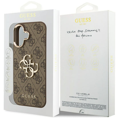 Funda para Apple iPhone 17, Guess, Big 4G Logo Classic, Marrón Dorado