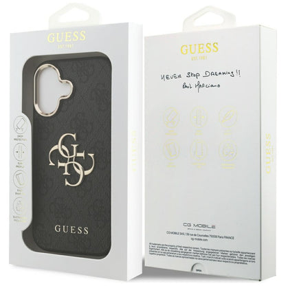 Funda para Apple iPhone 17, Guess, Big 4G Logo Classic, Negra Dorada