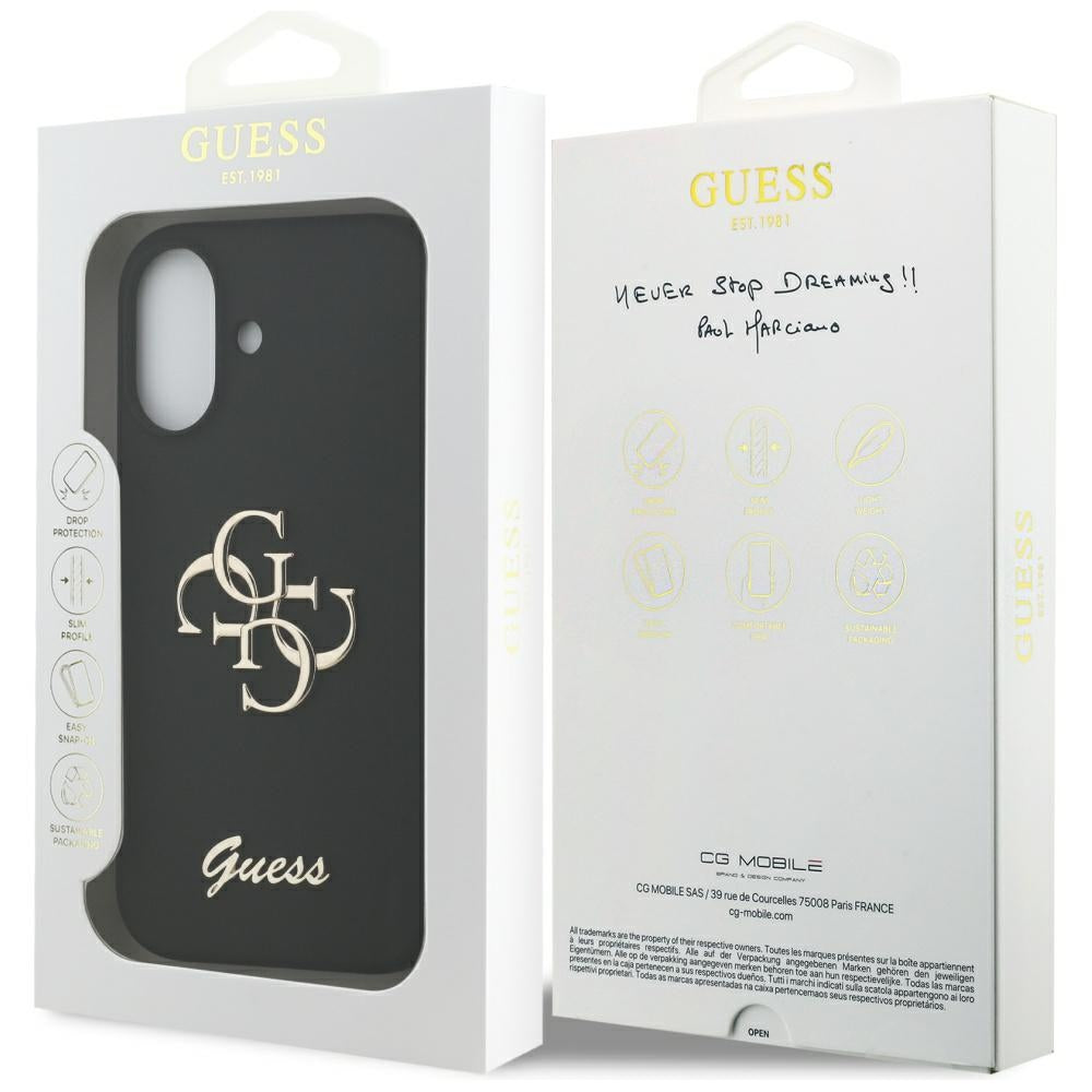 Funda para Apple iPhone 17, Guess, Big 4G Script, Negra