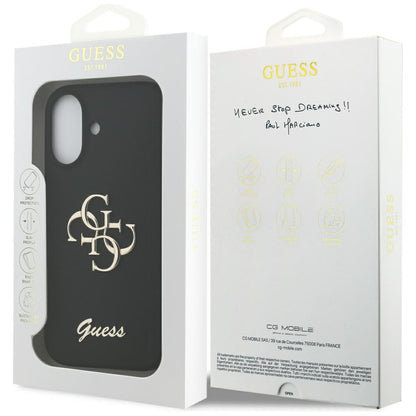 Funda para Apple iPhone 17, Guess, Big 4G Script, Negra
