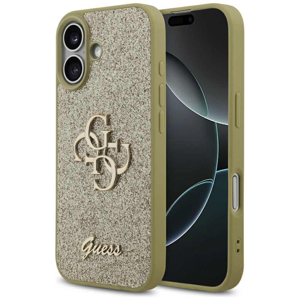 Funda para Apple iPhone 17, Guess, Fixed Glitter Big 4G, Dorada