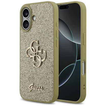 Funda para Apple iPhone 17, Guess, Fixed Glitter Big 4G, Dorada