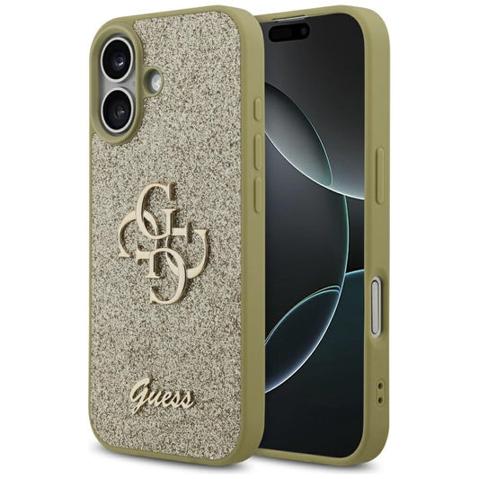 Funda para Apple iPhone 17, Guess, Fixed Glitter Big 4G, Dorada