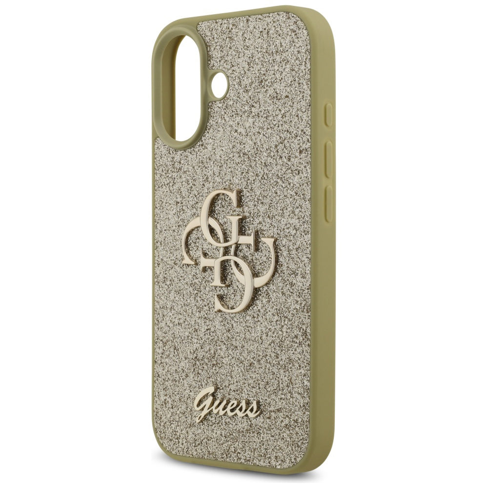 Funda para Apple iPhone 17, Guess, Fixed Glitter Big 4G, Dorada