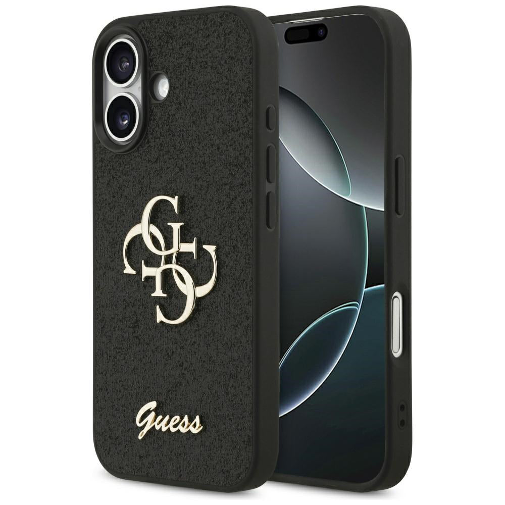 Funda para Apple iPhone 17, Guess, Fixed Glitter Big 4G, Negra