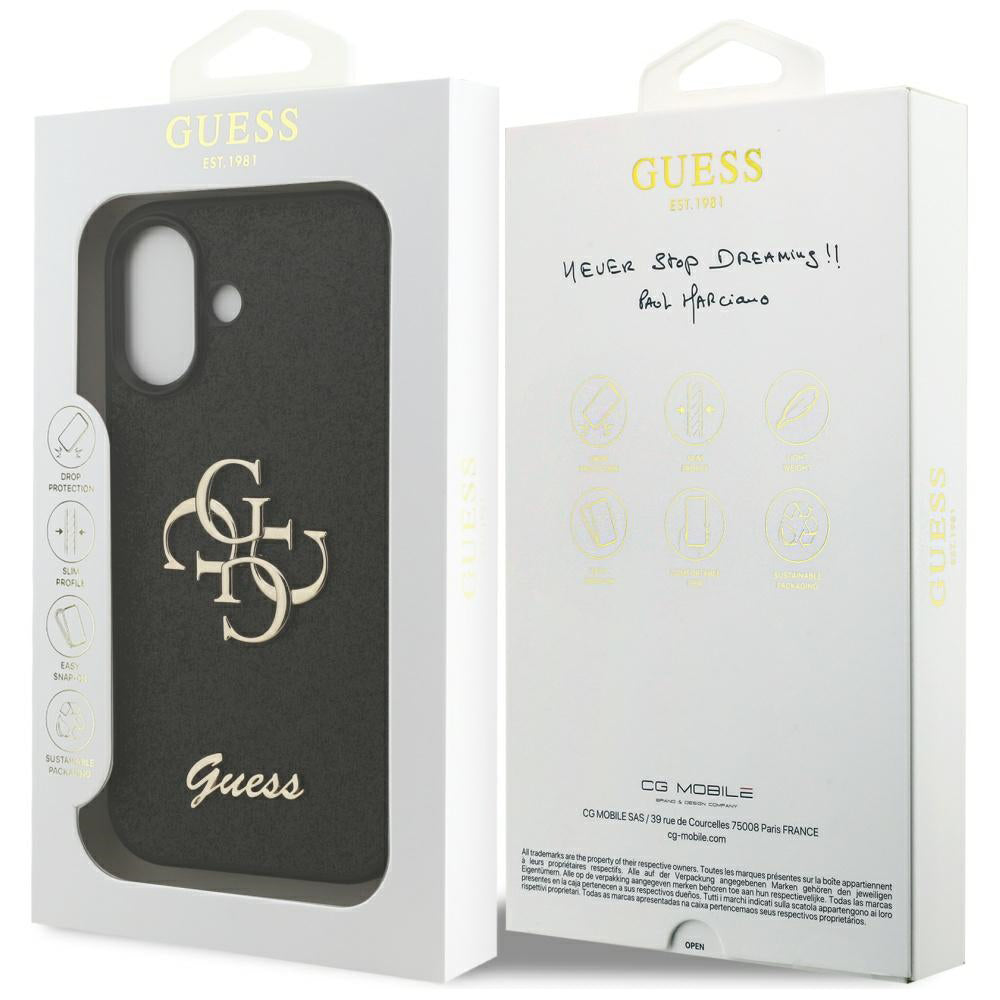 Funda para Apple iPhone 17, Guess, Fixed Glitter Big 4G, Negra