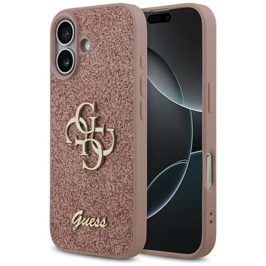 Funda para Apple iPhone 17, Guess, Fixed Glitter Big 4G, Rosa