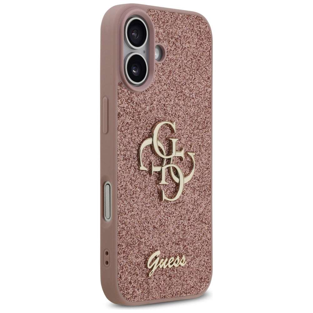 Funda para Apple iPhone 17, Guess, Fixed Glitter Big 4G, Rosa