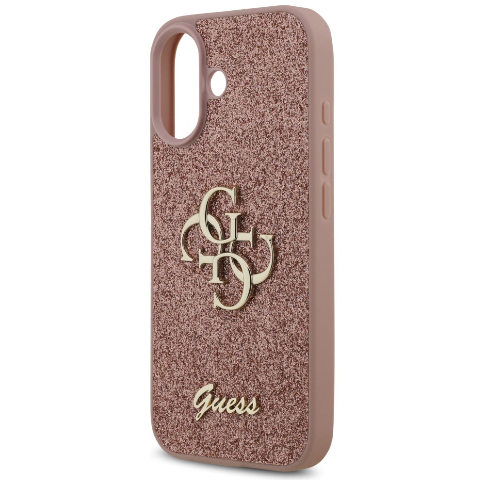 Funda para Apple iPhone 17, Guess, Fixed Glitter Big 4G, Rosa