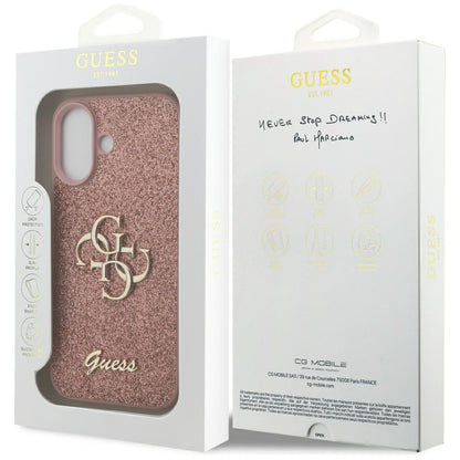 Funda para Apple iPhone 17, Guess, Fixed Glitter Big 4G, Rosa