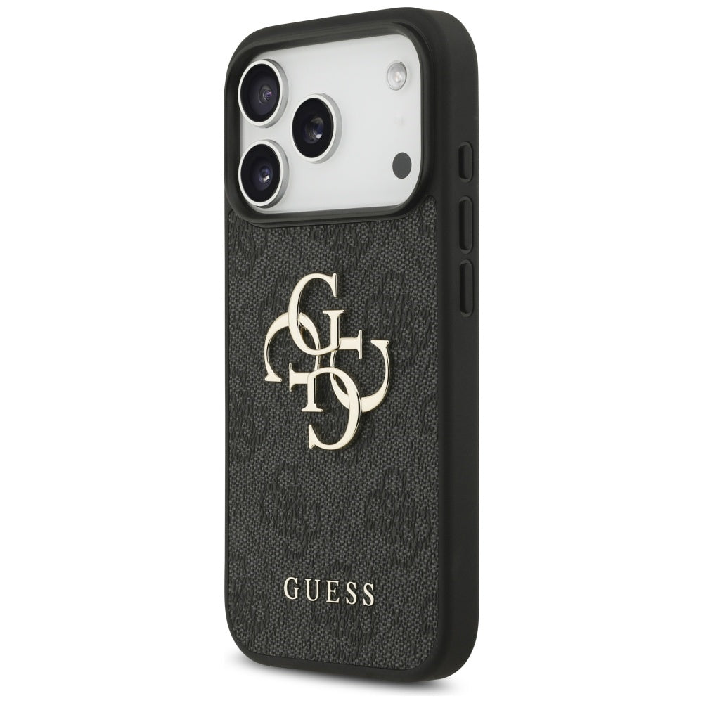 Funda para Apple iPhone 17 Pro, Guess, 4G Classic Logo con Correa, Negra