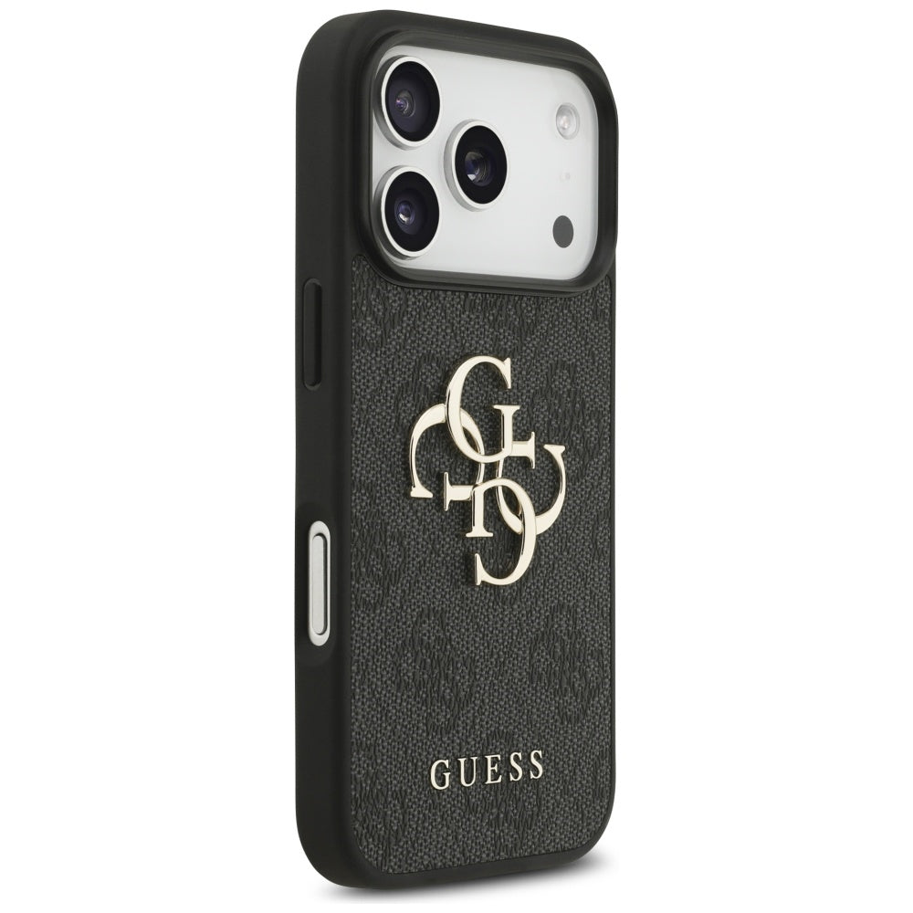 Funda para Apple iPhone 17 Pro, Guess, 4G Classic Logo con Correa, Negra