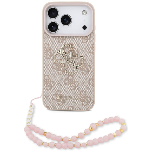 Funda para Apple iPhone 17 Pro, Guess, 4G Classic Logo con Correa, Rosa