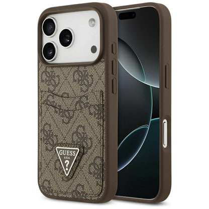 Funda para Apple iPhone 17 Pro, Guess, 4G Double Card Triangle, Marrón