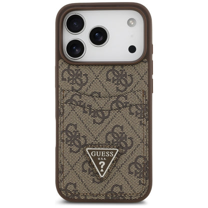 Funda para Apple iPhone 17 Pro, Guess, 4G Double Card Triangle, Marrón