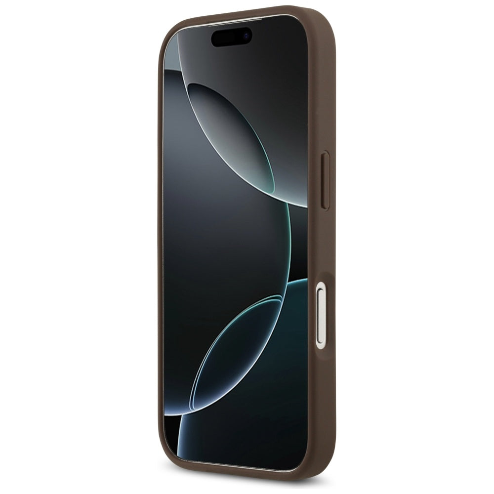 Funda para Apple iPhone 17 Pro, Guess, 4G Double Card Triangle, Marrón