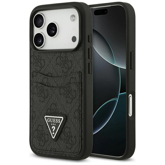 Funda para Apple iPhone 17 Pro, Guess, 4G Double Card Triangle, Negra