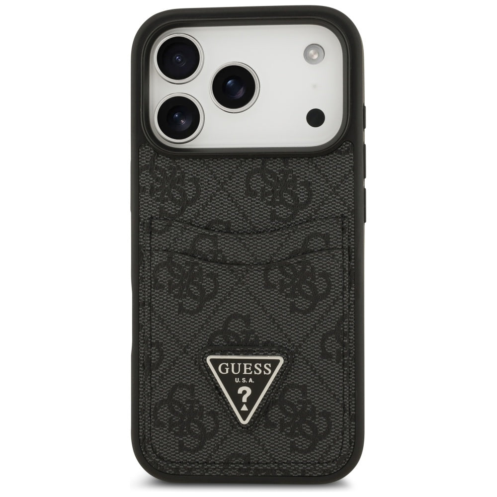 Funda para Apple iPhone 17 Pro, Guess, 4G Double Card Triangle, Negra