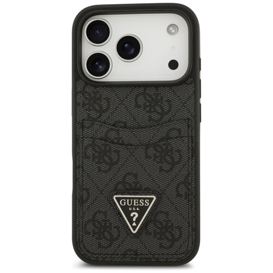 Funda para Apple iPhone 17 Pro, Guess, 4G Double Card Triangle, Negra
