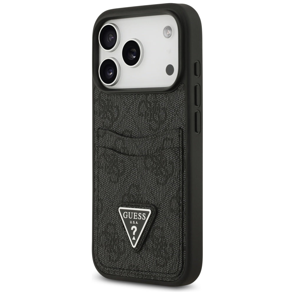 Funda para Apple iPhone 17 Pro, Guess, 4G Double Card Triangle, Negra