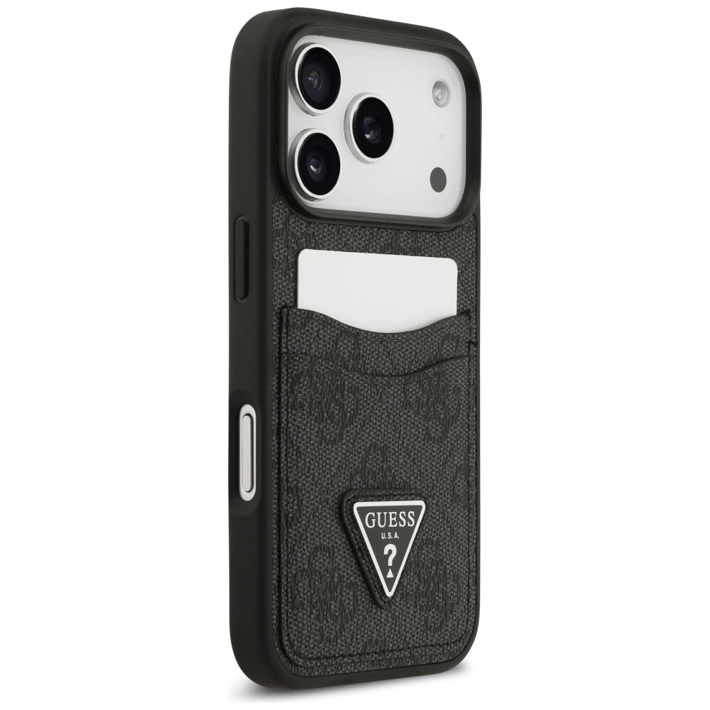 Funda para Apple iPhone 17 Pro, Guess, 4G Double Card Triangle, Negra