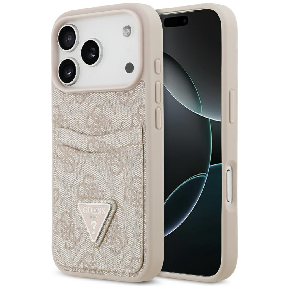 Funda para Apple iPhone 17 Pro, Guess, 4G Double Card Triangle, Rosa