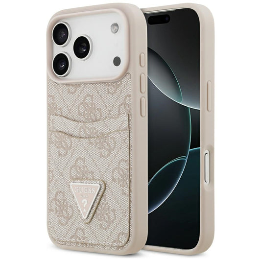 Funda para Apple iPhone 17 Pro, Guess, 4G Double Card Triangle, Rosa
