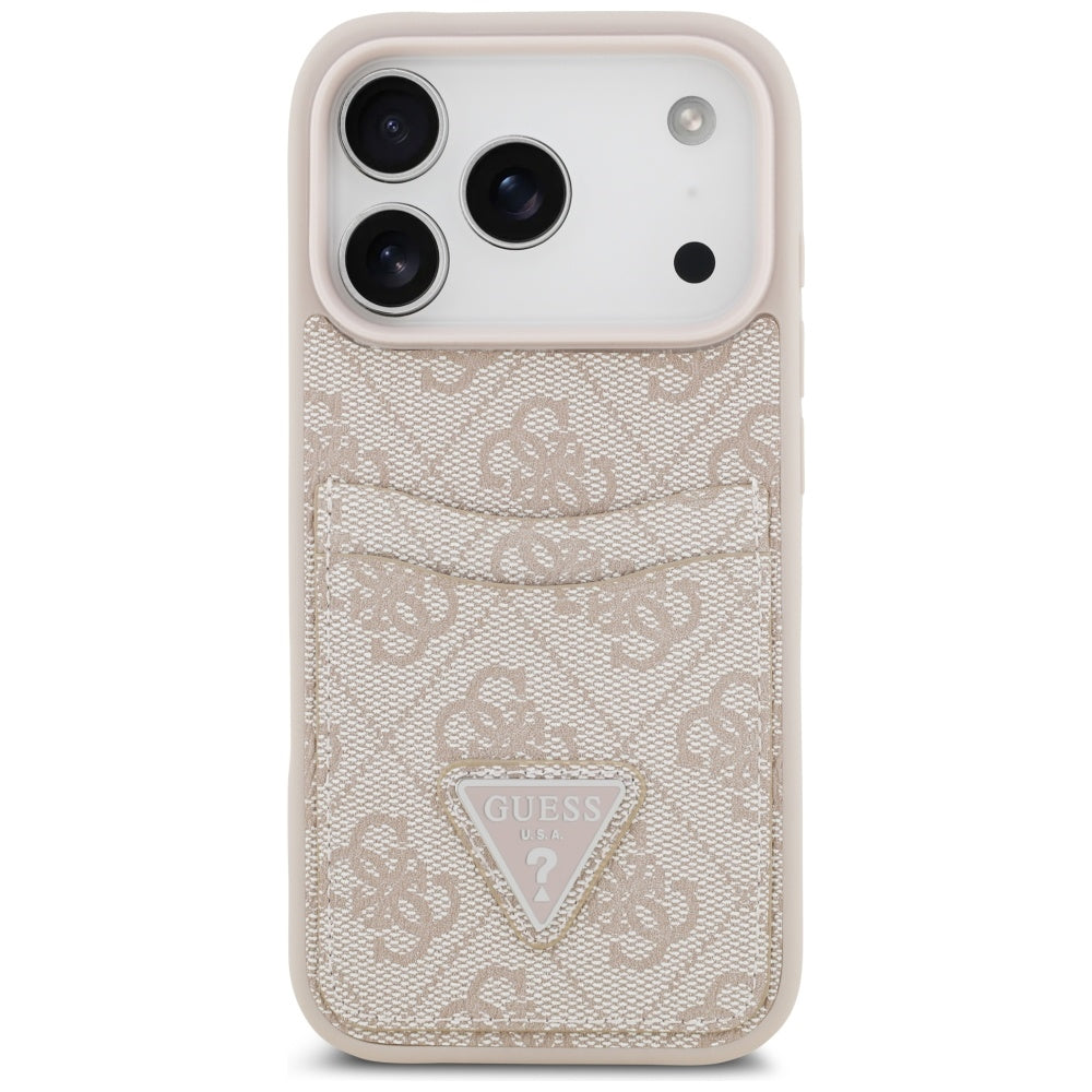 Funda para Apple iPhone 17 Pro, Guess, 4G Double Card Triangle, Rosa