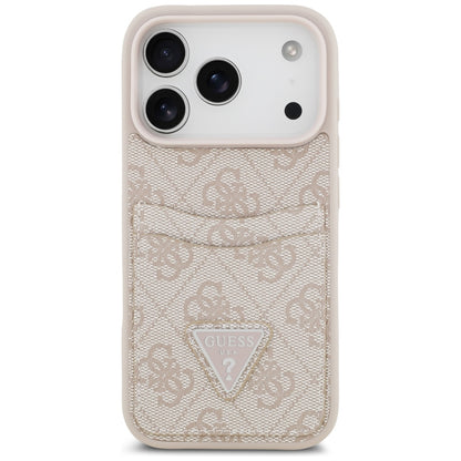 Funda para Apple iPhone 17 Pro, Guess, 4G Double Card Triangle, Rosa
