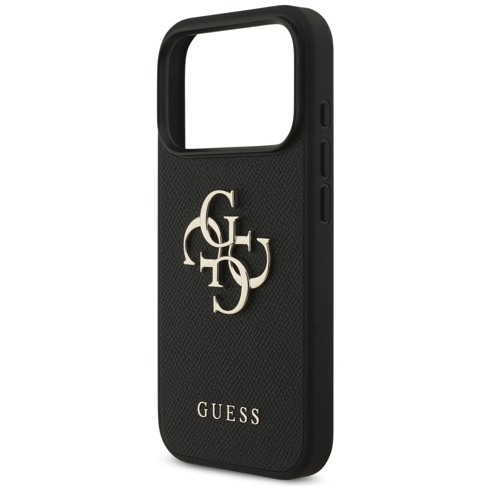 Funda para Apple iPhone 17 Pro, Guess, 4G Grained Big and Classic Logo, Negra
