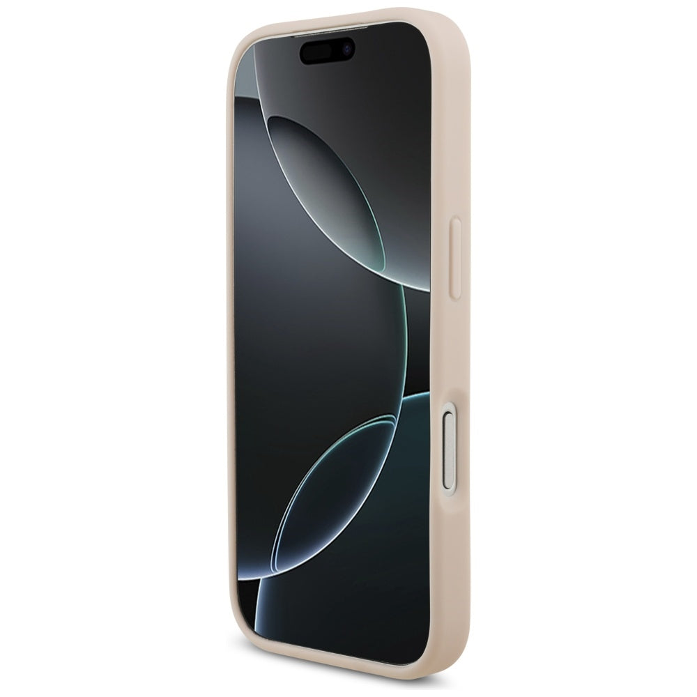 Funda para Apple iPhone 17 Pro, Guess, 4G Grained Big and Classic Logo, Rosa