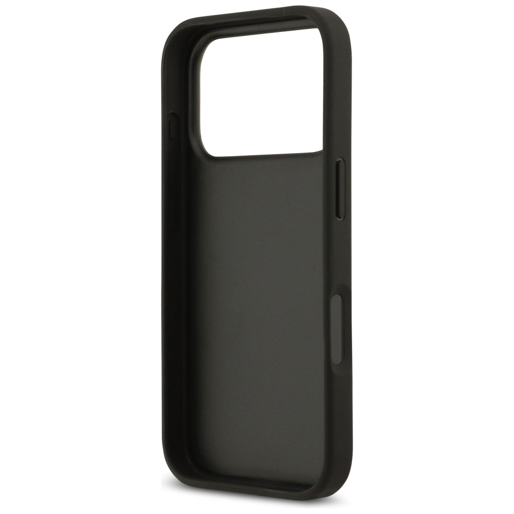 Funda para Apple iPhone 17 Pro, Guess, 4G Grained Roses Big Logo, Negra