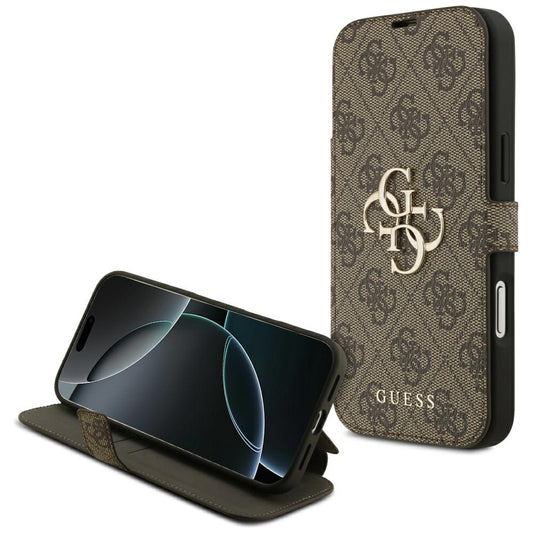 Funda para Apple iPhone 17 Pro, Guess, Logo Metal 4G, Marrón