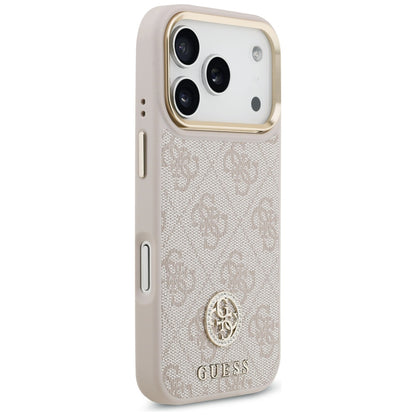 Funda para Apple iPhone 17 Pro, Guess, 4G Strass Logo and Big Strap, Rosa
