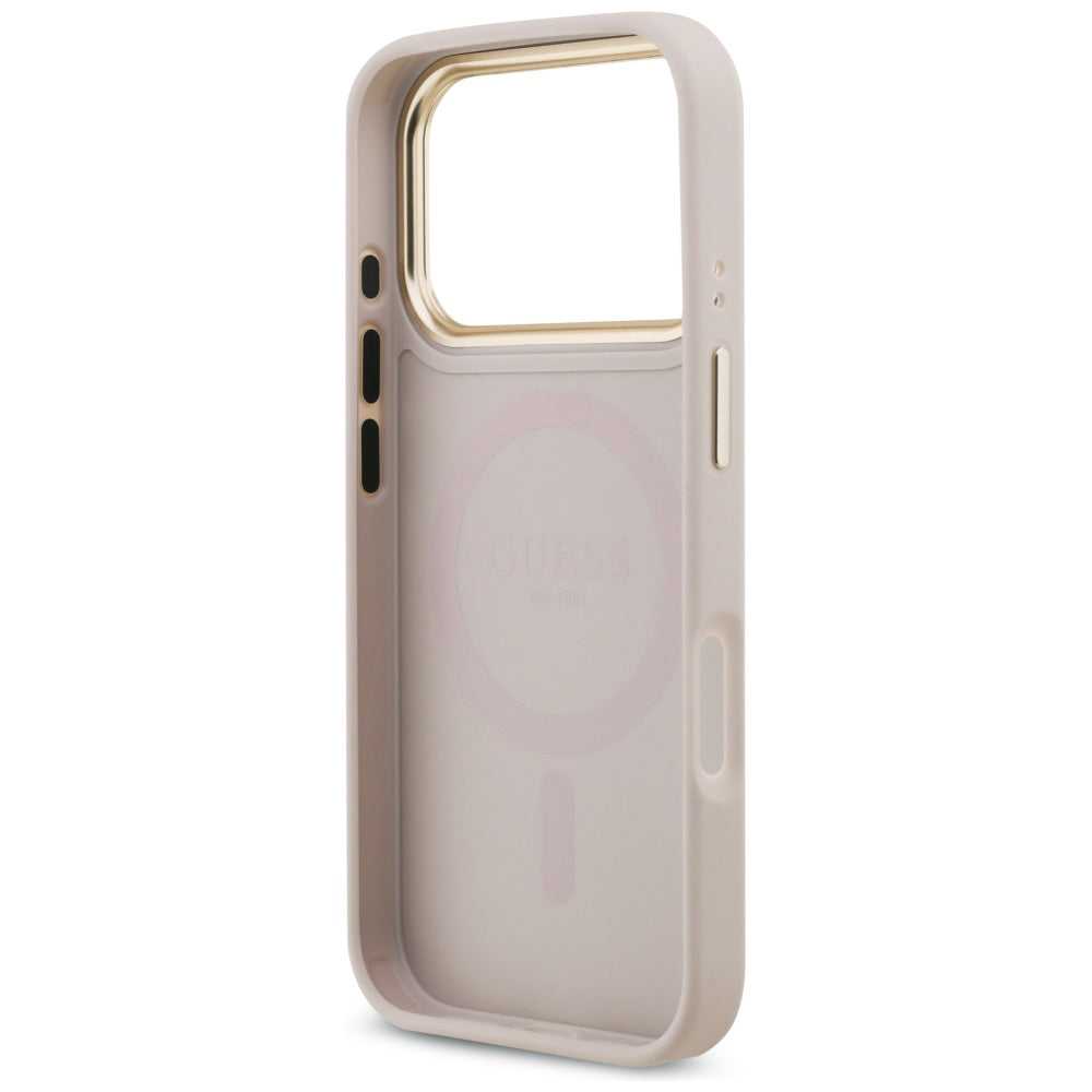 Funda para Apple iPhone 17 Pro, Guess, 4G Strass Logo and Big Strap, Rosa