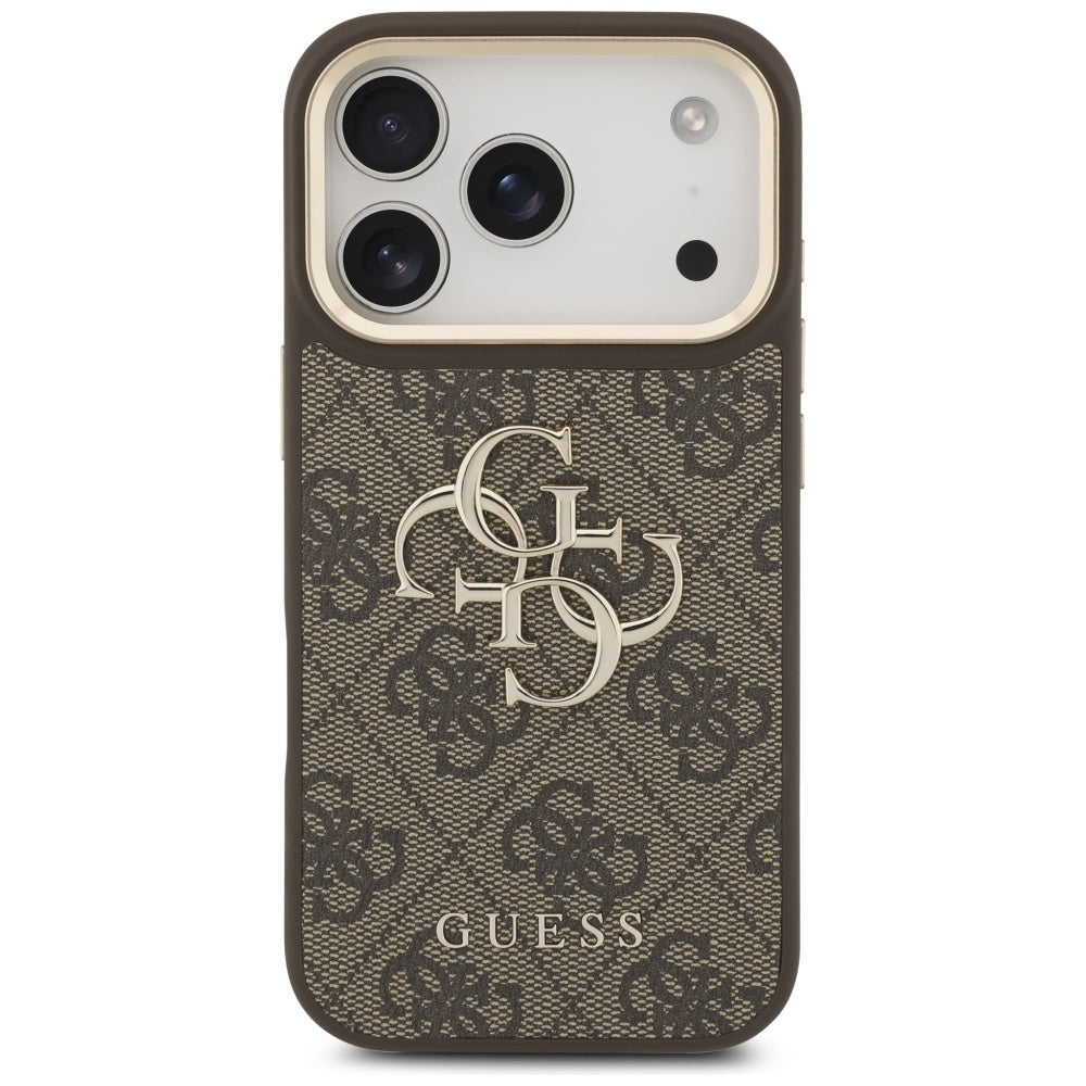 Funda para Apple iPhone 17 Pro, Guess, Big 4G Classic Logo with Big Strap, Marrón