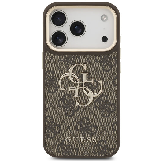 Funda para Apple iPhone 17 Pro, Guess, Big 4G Classic Logo with Big Strap, Marrón
