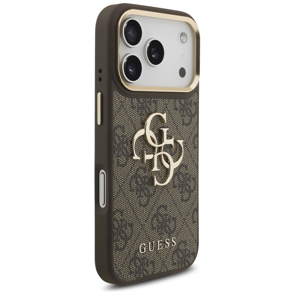 Funda para Apple iPhone 17 Pro, Guess, Big 4G Classic Logo with Big Strap, Marrón