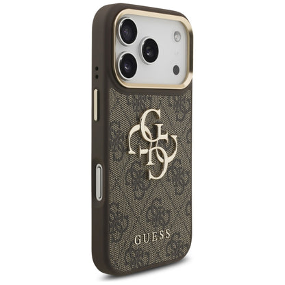 Funda para Apple iPhone 17 Pro, Guess, Big 4G Classic Logo with Big Strap, Marrón