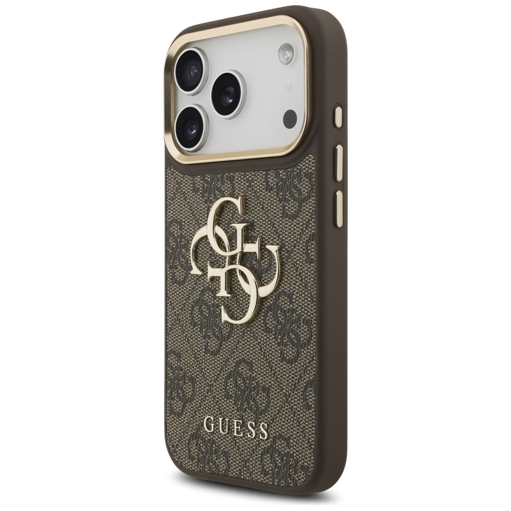 Funda para Apple iPhone 17 Pro, Guess, Big 4G Classic Logo with Big Strap, Marrón