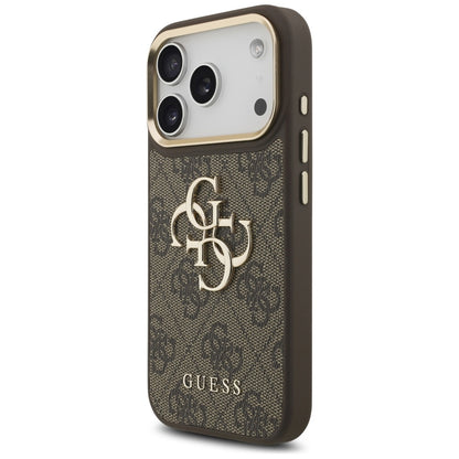 Funda para Apple iPhone 17 Pro, Guess, Big 4G Classic Logo with Big Strap, Marrón