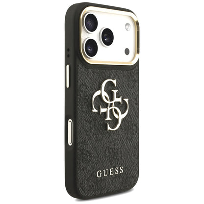 Funda para Apple iPhone 17 Pro, Guess, Big 4G Classic Logo with Big Strap, Negra