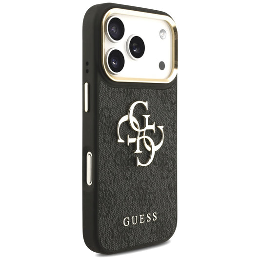 Funda para Apple iPhone 17 Pro, Guess, Big 4G Classic Logo with Big Strap, Negra