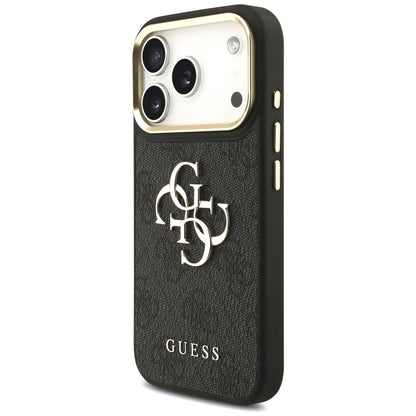 Funda para Apple iPhone 17 Pro, Guess, Big 4G Classic Logo with Big Strap, Negra
