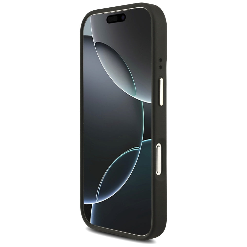 Funda para Apple iPhone 17 Pro, Guess, Big 4G Classic Logo with Big Strap, Negra