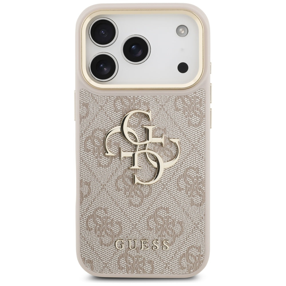 Funda para Apple iPhone 17 Pro, Guess, Big 4G Classic Logo with Big Strap, Rosa