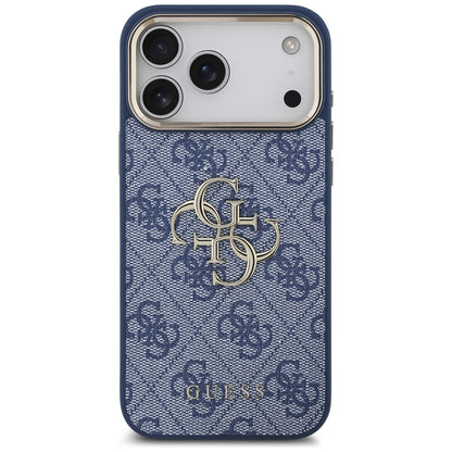 Funda para Apple iPhone 17 Pro, Guess, Big 4G Logo Classic, Azul Dorado.