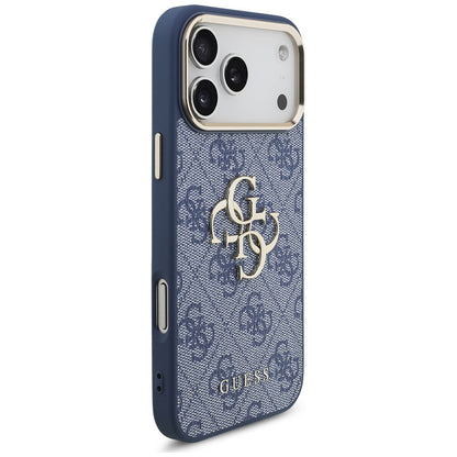 Funda para Apple iPhone 17 Pro, Guess, Big 4G Logo Classic, Azul Dorado.