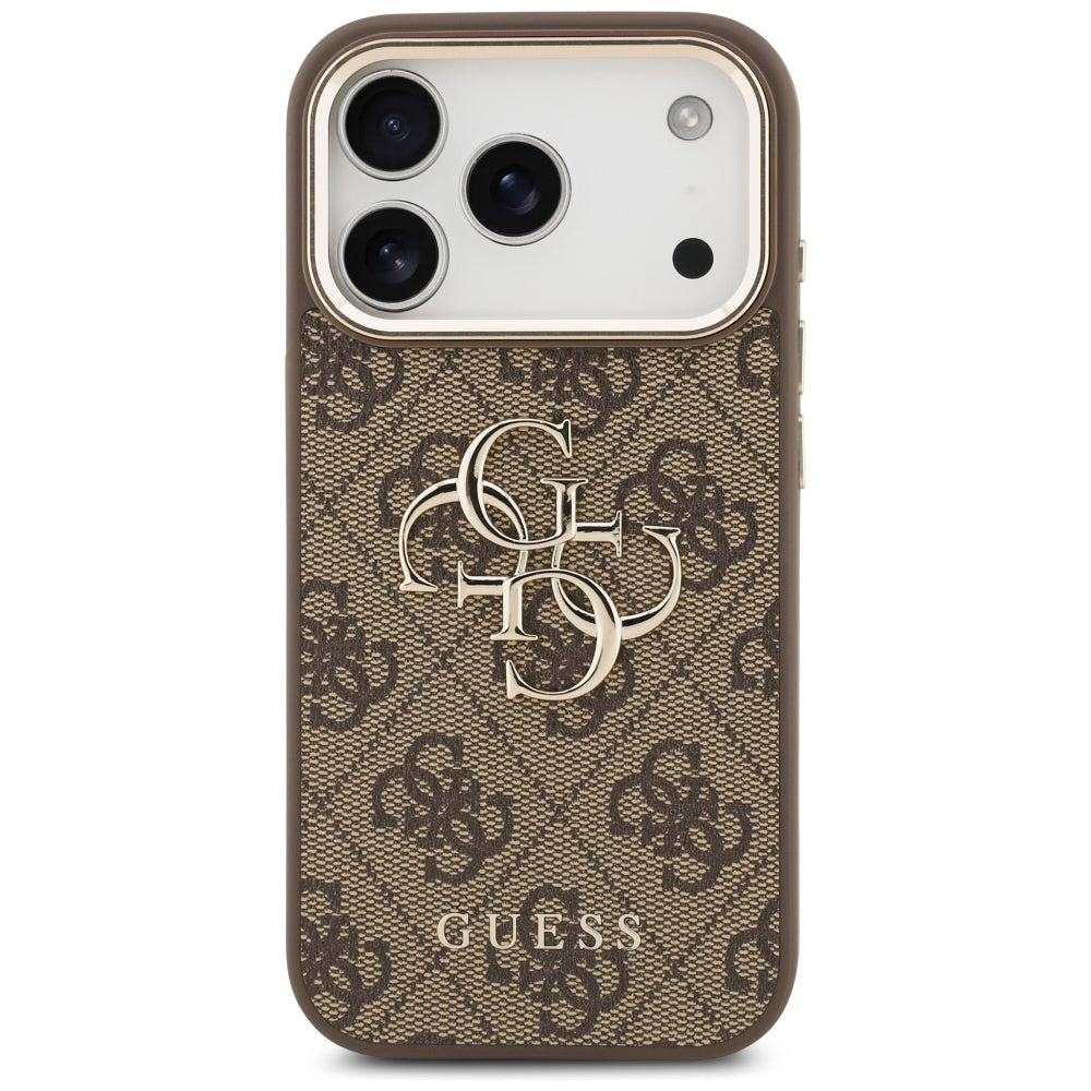 Funda para Apple iPhone 17 Pro, Guess, Big 4G Logo Classic, Marrón Dorado.