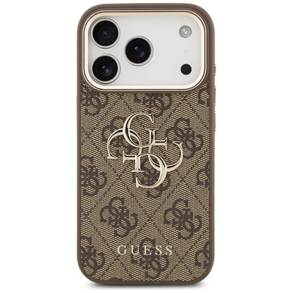 Funda para Apple iPhone 17 Pro, Guess, Big 4G Logo Classic, Marrón Dorado.